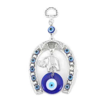 13cm * 6,5 cm türgi Blue Eye Hobuseraua koos Elevant ja Lindi Seina Riputamise Amulett Etnilise Õnnelik, Ripatsid, Kodu, Kaunistused Uus