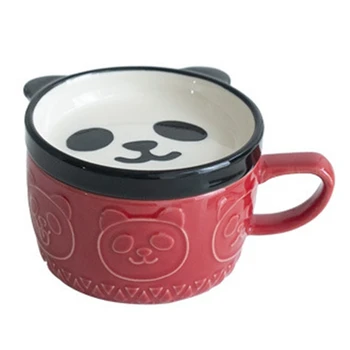 Jaapani Armas Kruus Loominguline Keraamiline Shiba Inu Panda Kohvi Tass Kaanega Kodus Paar Piima Hommikusöök Tassi Vett Cup