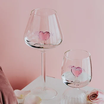 Põhjamaade loomemajanduse klaas paarid kruusid pokaalid instagram roosa armastan punast veini klaasi kokteili klaasid