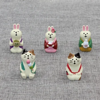 Jaapani Zakka Decole Kass Küüliku Kääbus kujukeste kuju Kodu Kaunistamiseks Haldjas Aias Vaik käsitöö mänguasi Bonsai Kaunistused