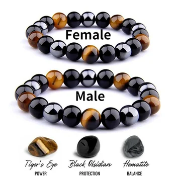 Must Obsidian Hematiit Hinge Ehted Mehed Naised Tiger Eye Helmed Käevõru Magnet Tervise Kaitse Käevõru