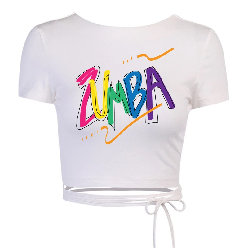 Mood Zumba Crop Top Fitness Tantsu Tähed Graafiline Print T-Särk Y2k Esteetiline Riided Kawaii Lühikesed Varrukad Tshirts Seksikas